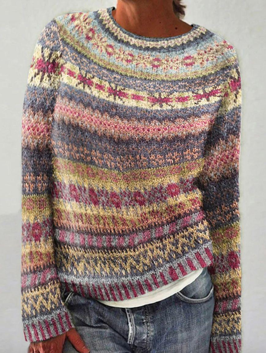 WinterTrend® - Elegante Multicolour Sweater met print