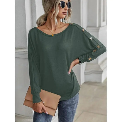 Sophia - Zwarte blouse met knoopdetail