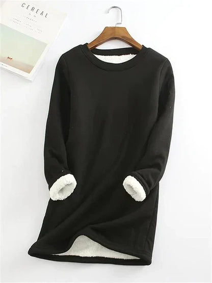 Wijnrood fleece shirt met knusse voering - Lara