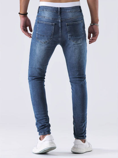 Sebastian - slim-fit jeans met casual scheuren