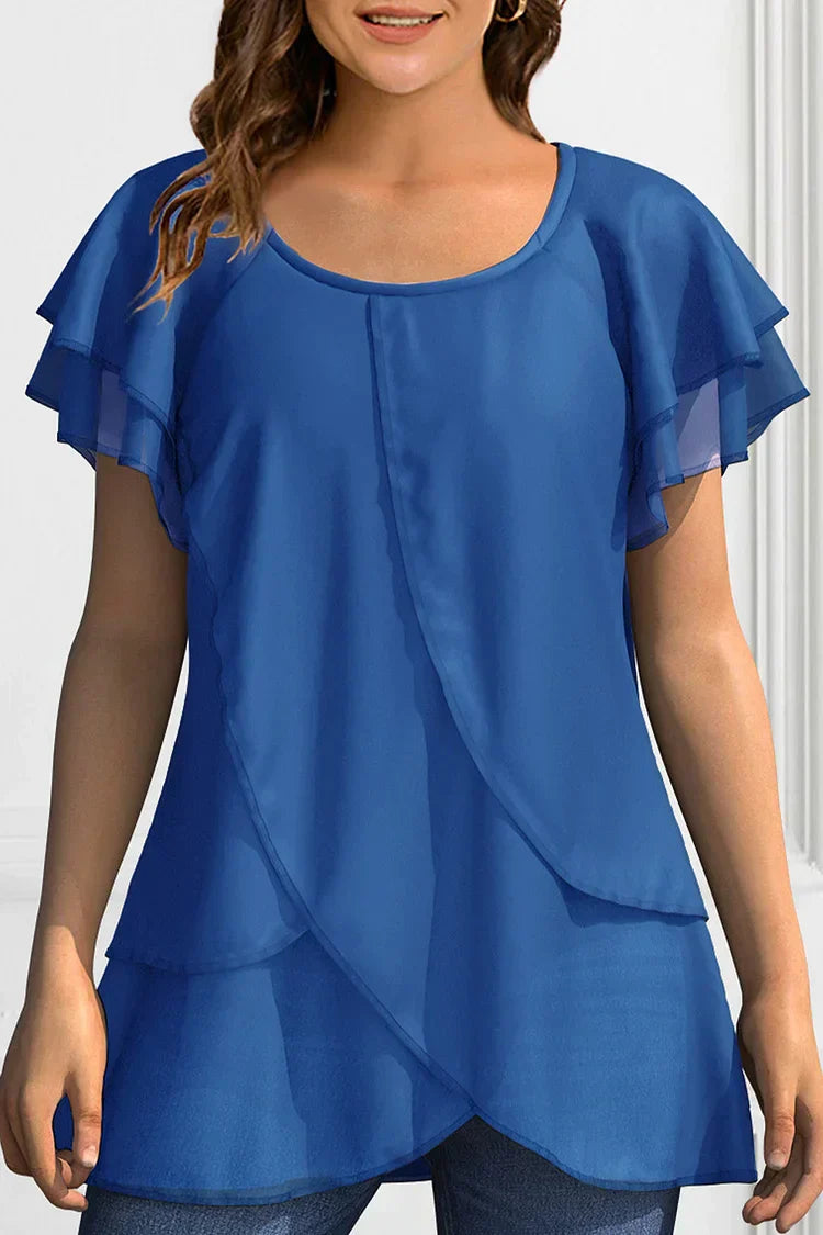 Willets volant blouse in plus size