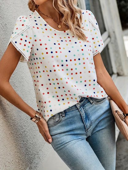 T-shirt met witte stippen - Emma