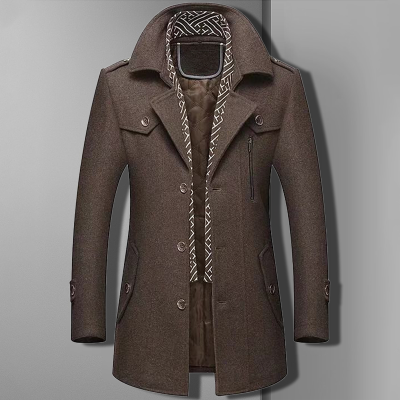 Vince trenchcoat heren stijlvolle wollen trench in halve lengte