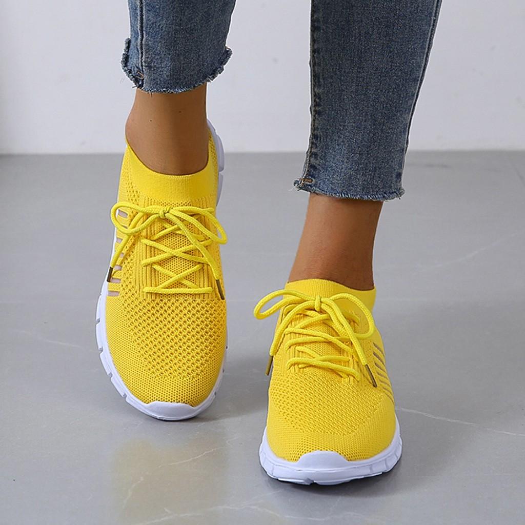 Amanda™ Slip-On ademende Fly Woven hardloopschoen