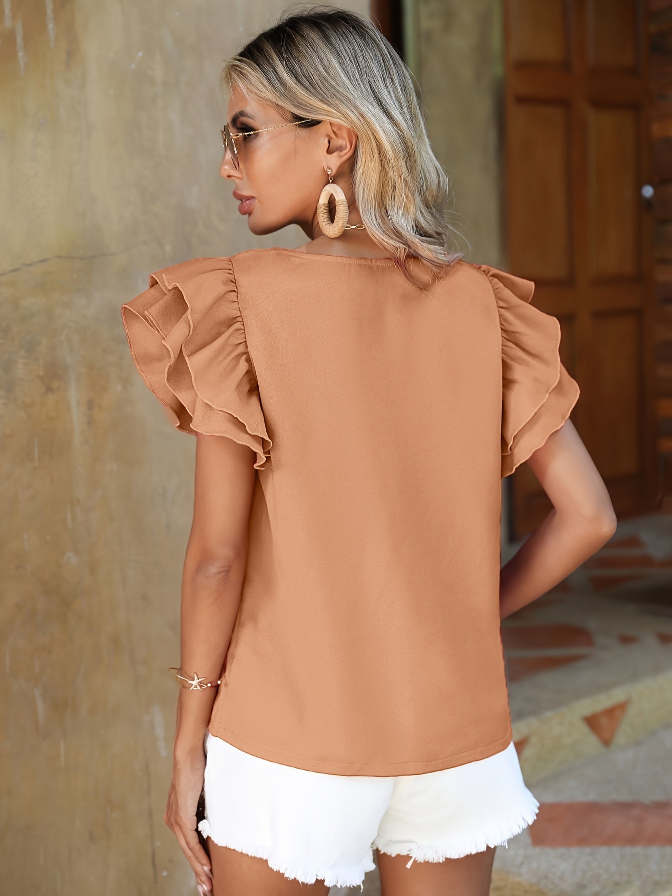 Chique witte blouse met ruches - Sophia