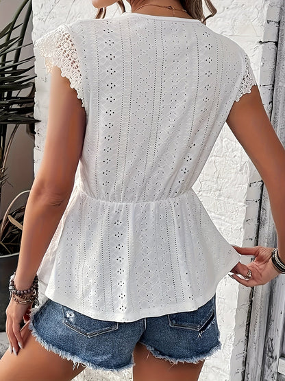 Witte kanten blouse - Eva