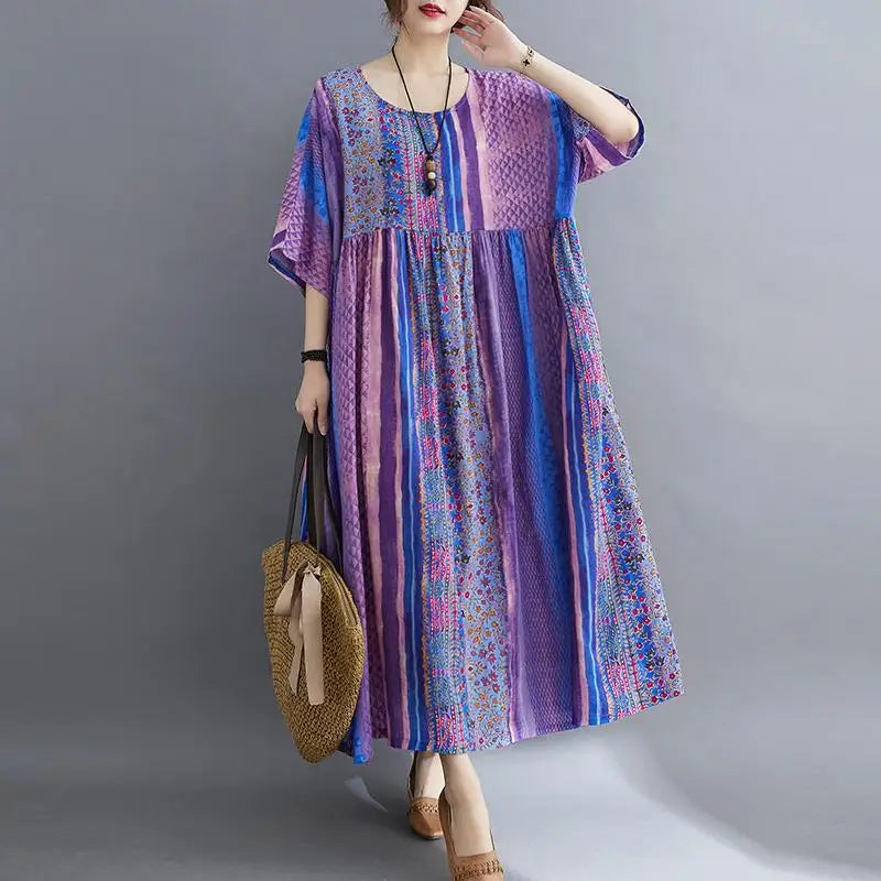 Sophie - Casual maxi-jurk in blauwtinten