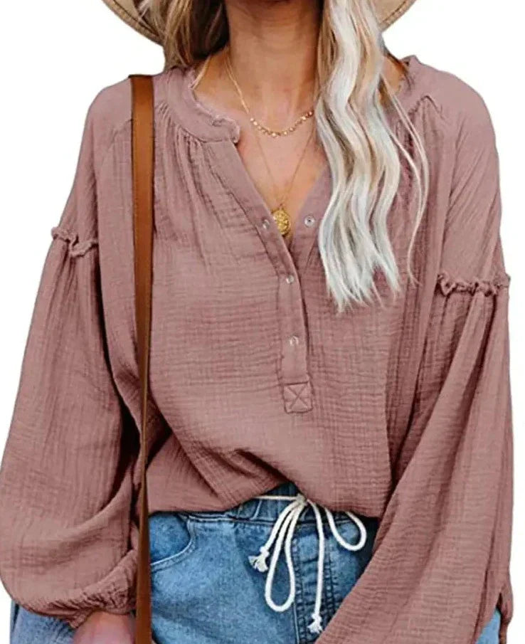 Boho-chique blouse met lange mouwen - casual &amp; elegant