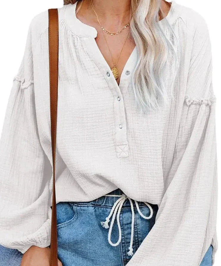 Boho-chique blouse met lange mouwen - casual &amp; elegant