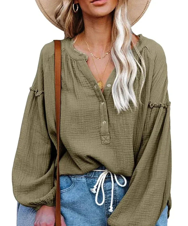 Boho-chique blouse met lange mouwen - casual &amp; elegant