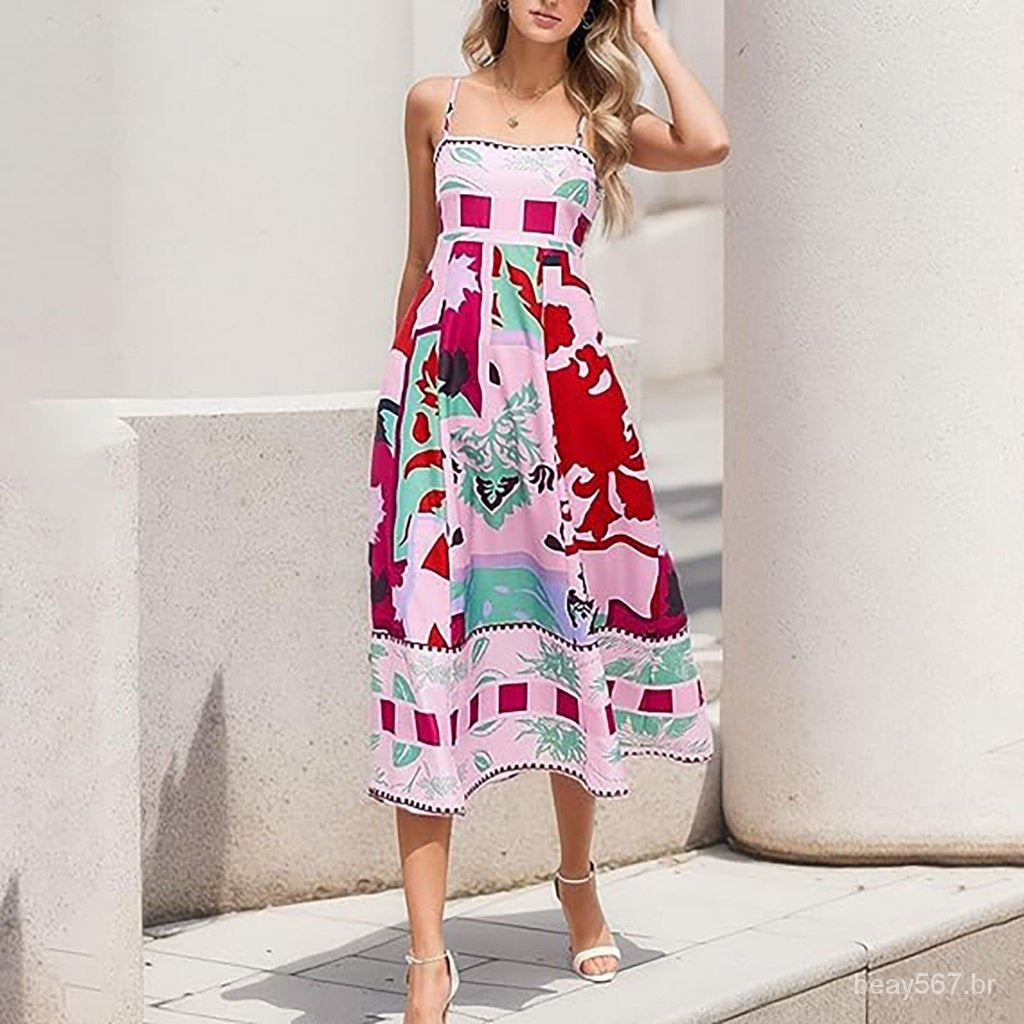 Carrie - Elegante maxi jurk met print