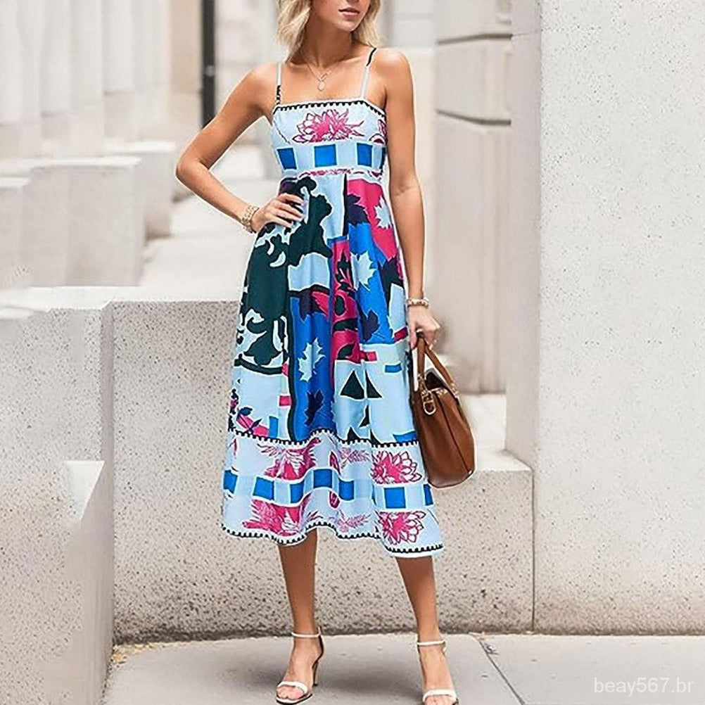 Carrie - Elegante maxi jurk met print