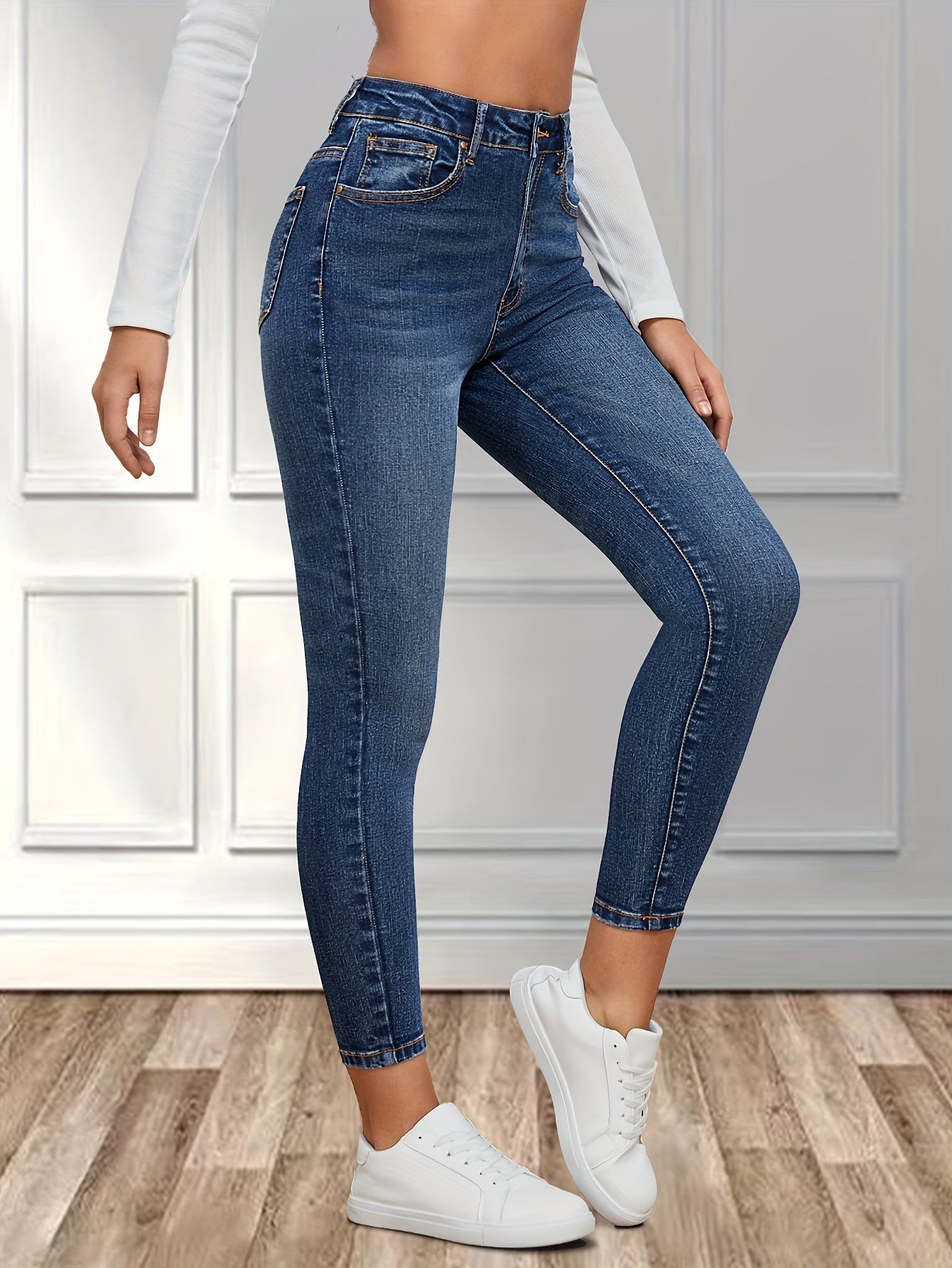 Donkerblauwe skinny jeans - Isabella