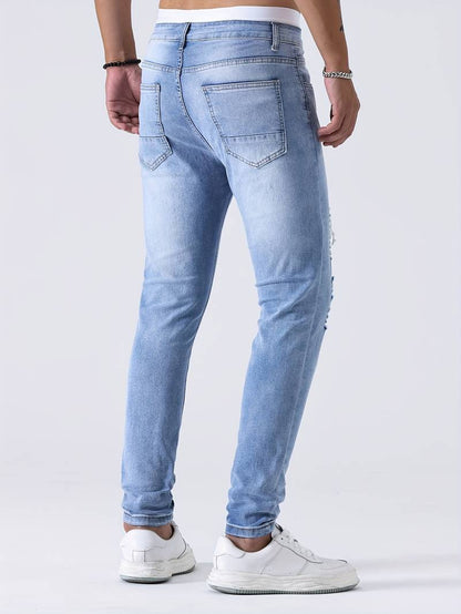 Sebastian - slim-fit jeans met casual scheuren