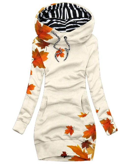 Emma - Daily Vintage Maple Leaf Print Hoodie voor dames