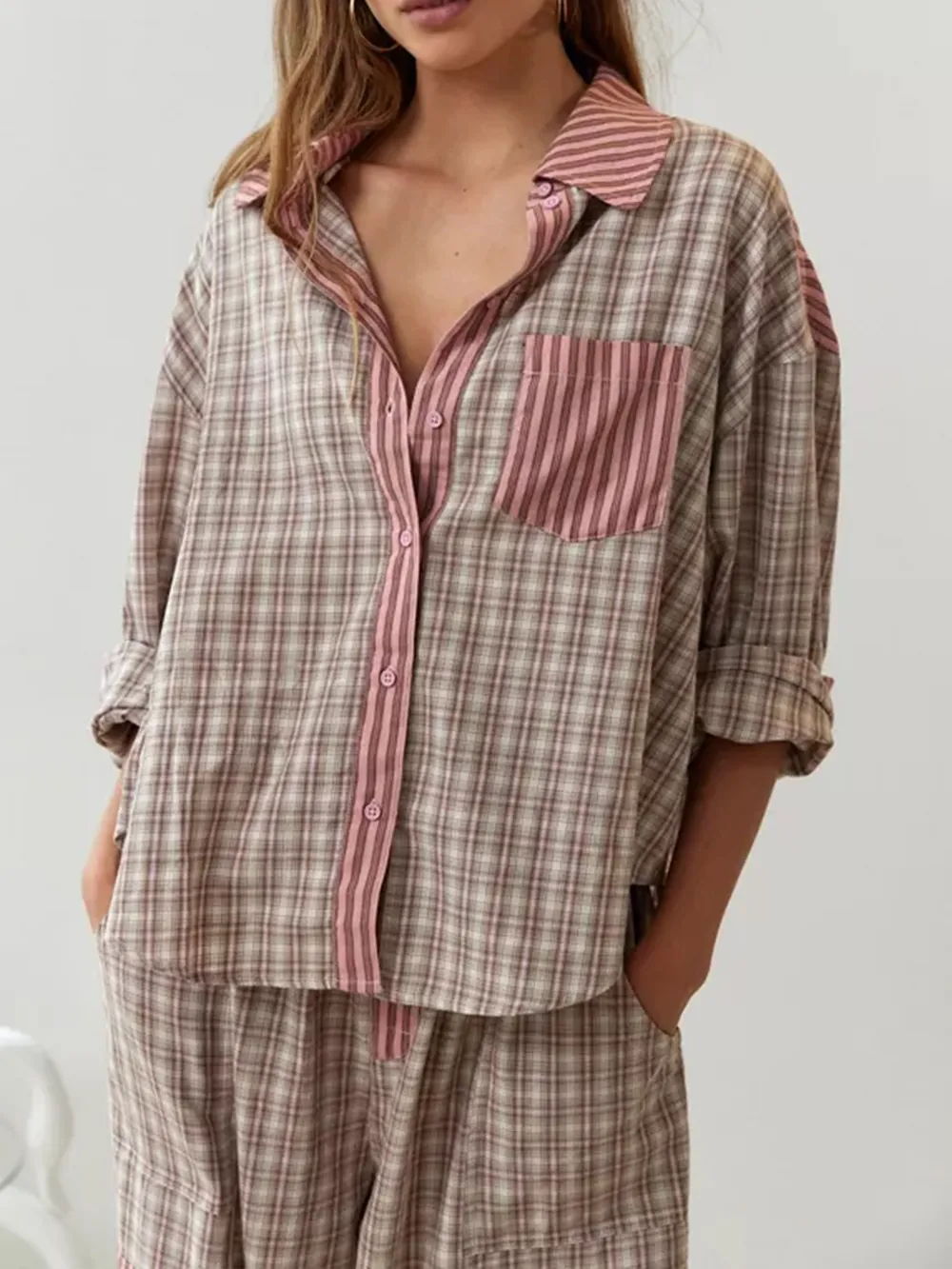 Tatiana - Losse pyjamaset in roze