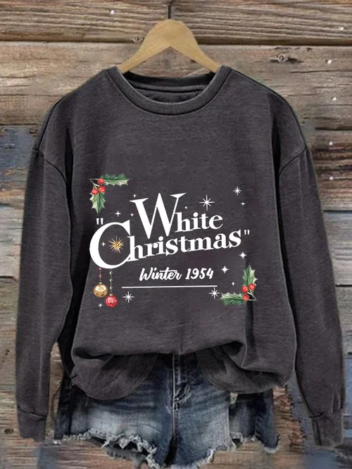 Dames sweatshirt met witte kerstprint