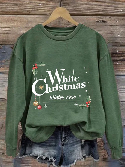 Dames sweatshirt met witte kerstprint