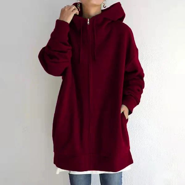 Alexia - Herfst/winter hoodie met ritssluiting voor dames