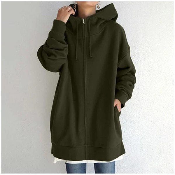 Alexia - Herfst/winter hoodie met ritssluiting voor dames