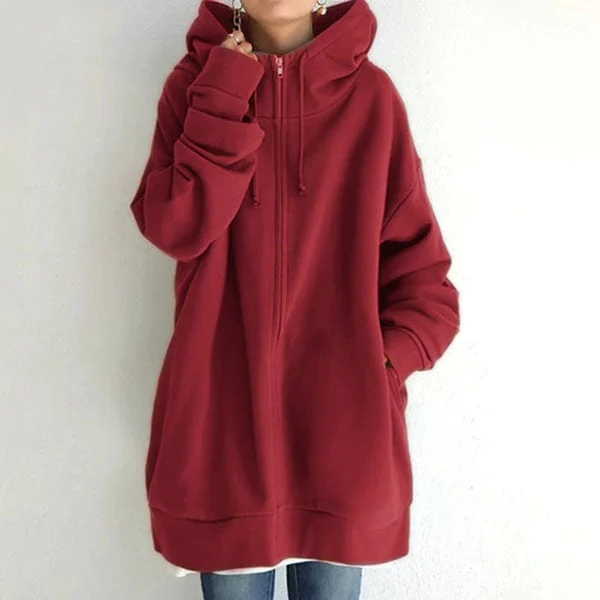 Alexia - Herfst/winter hoodie met ritssluiting voor dames