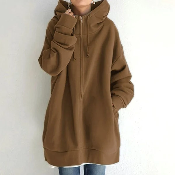 Alexia - Herfst/winter hoodie met ritssluiting voor dames