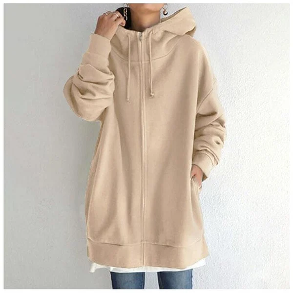 Alexia - Herfst/winter hoodie met ritssluiting voor dames