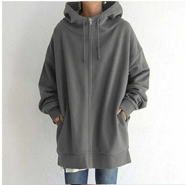 Alexia - Herfst/winter hoodie met ritssluiting voor dames