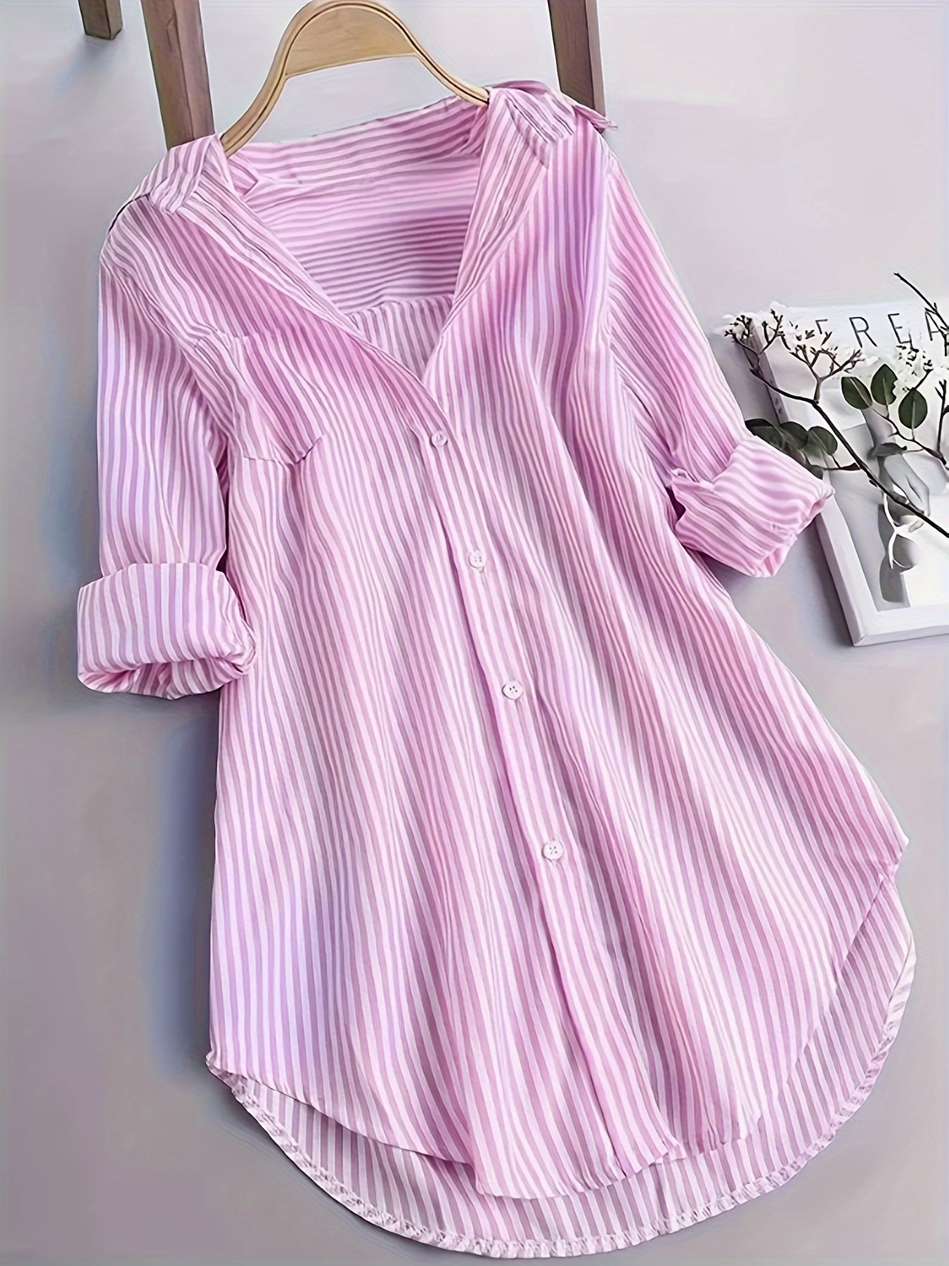 Roze gestreepte blouse - Mia