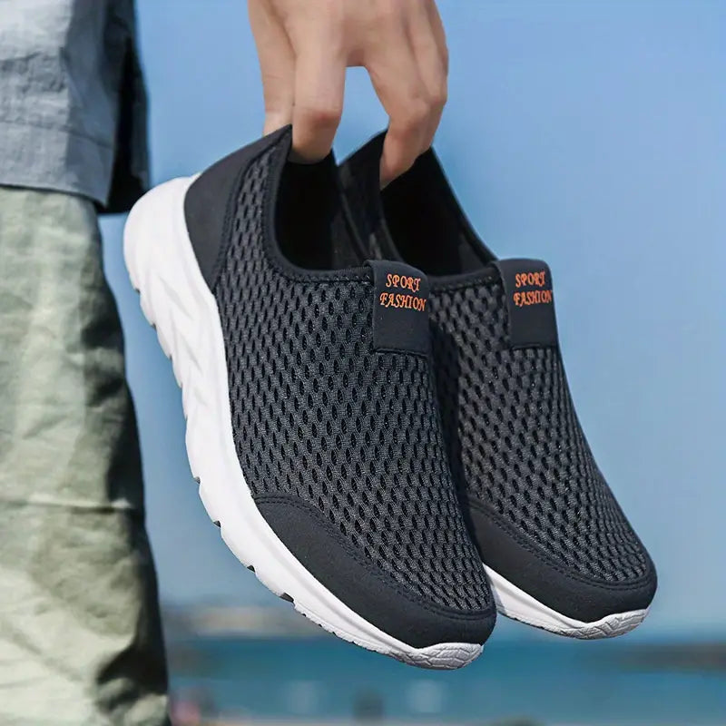 Bruno - Ademend gemakkelijke casual lichtgewicht mesh slip-on wandelschoenen