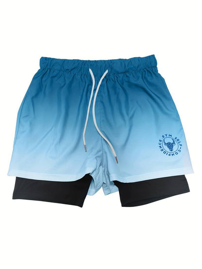 Alexander - 2-in-1 ombre short met dubbele laag voor heren