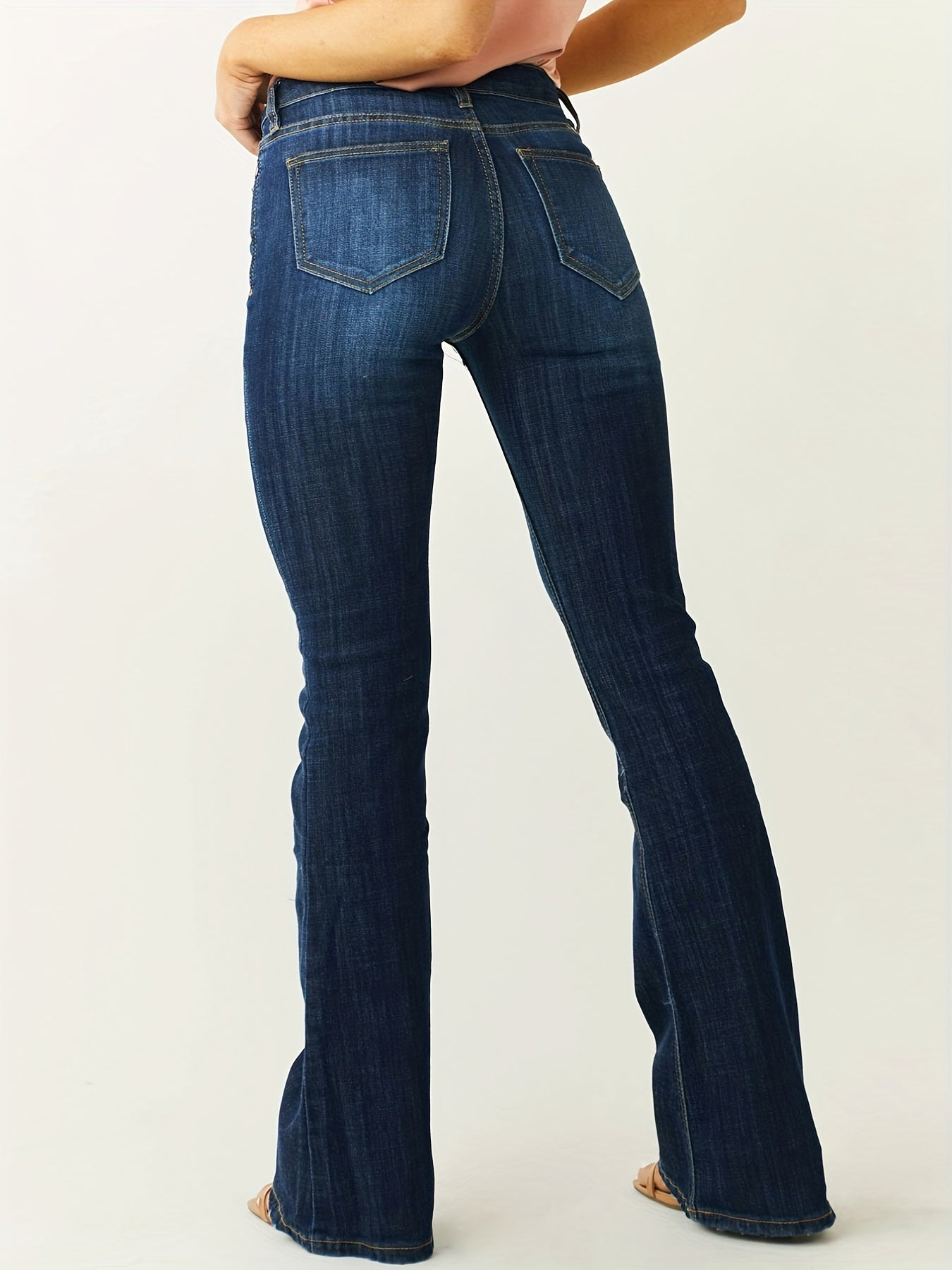 Trendy blauwe bootcut jeans - Elena