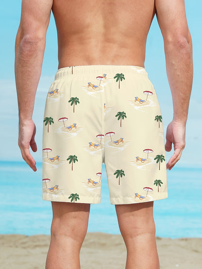 Strandshort met palmboompatroon - Tom