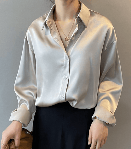 Zijden blouse met knoopsluiting