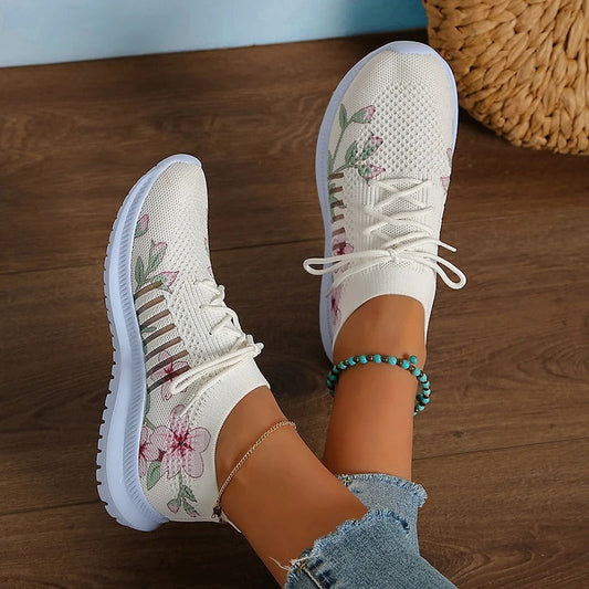 Amelia - Gebreide sneakers met print