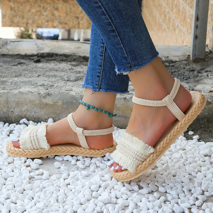 Emery - Sandalen met veters met kwastjes