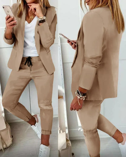 Belle™ - Broek met koord en blazer Set