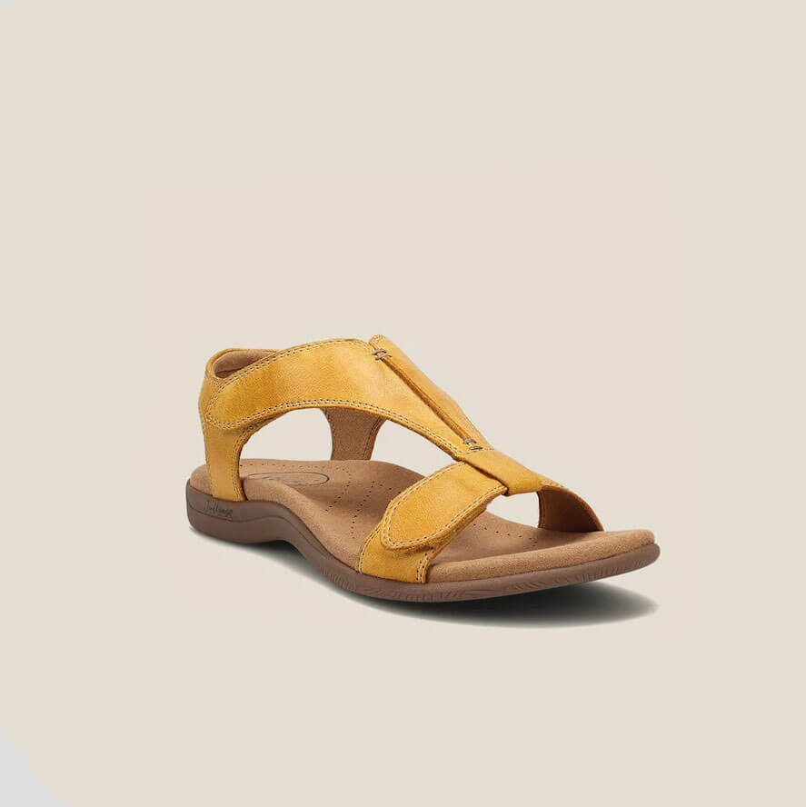 Camille™ platte orthopedische sandalen met open ritssluiting